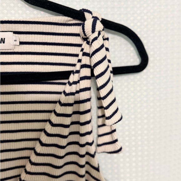 Rita Row Concha Navy/White Stripe Tie Straps V Neck Cotton Blend S - Picture 8 of 8